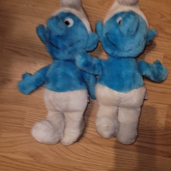 Vintage Peyo 1981 Smurf Doll Plush Lot Of 2 Saturday Morning Cartoons - Picture 3 of 6